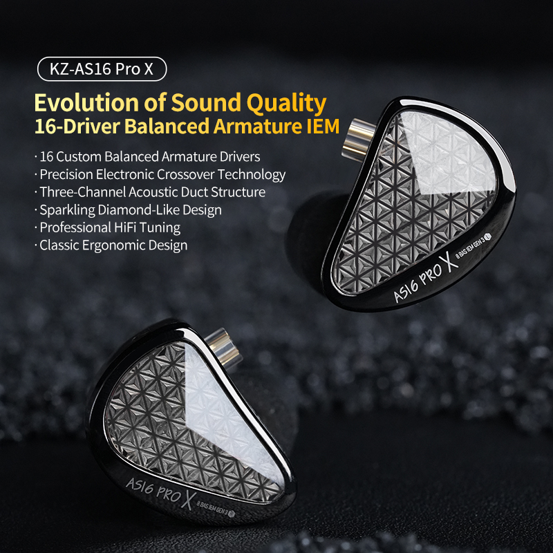 L Musical Instrument - KZ AS16 Pro X HiFi Auricolare