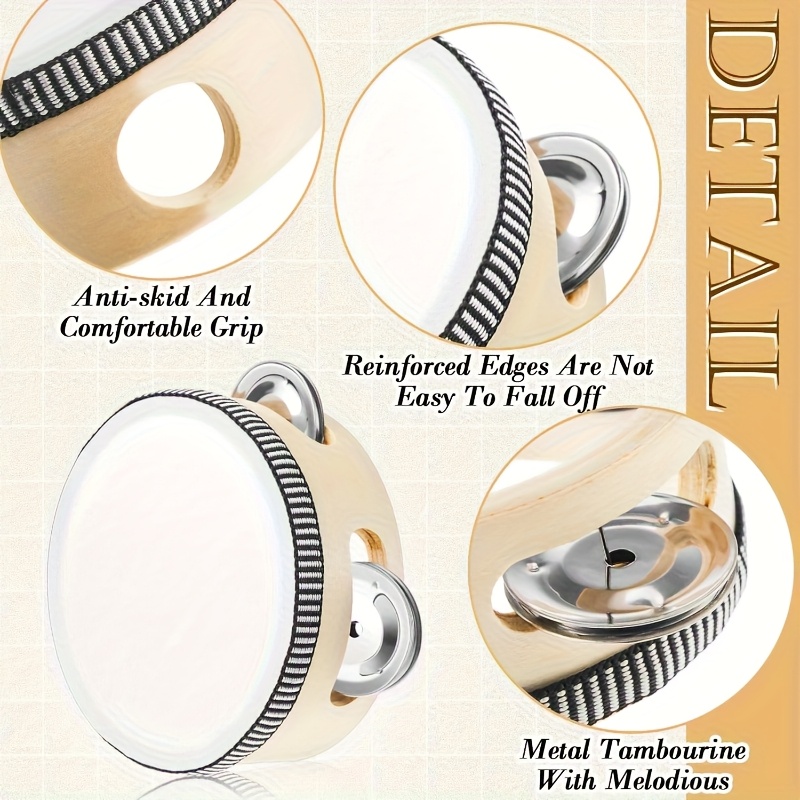 1/3 Tamburelli in Legno da 6/8 - Musical Instrument Tambourine recensione e prezzo
